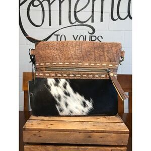 BOHO Western Myra Bag Genuine Cowhide & Buffalo Leather Crossbody SUPER CUTE!